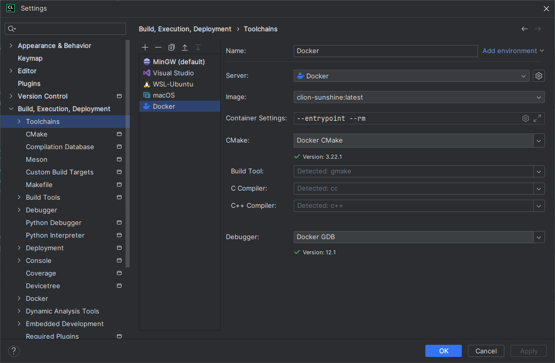 CLion Docker Toolchain